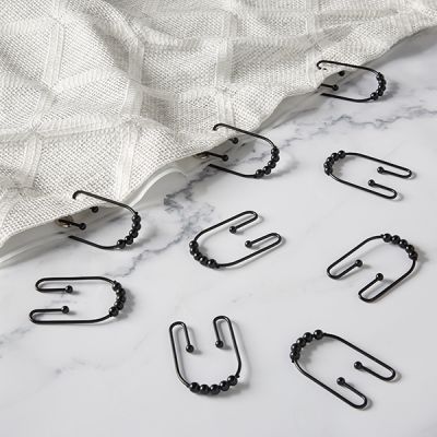 Shower Curtain Hooks Clyde Black 12pk