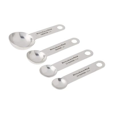 Kitchen-Aid-Set-of-4-Stainless-Steel-Measuring-Spo