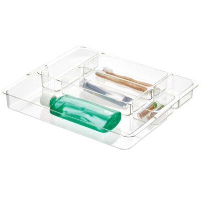 Luci Divided Expandable Tray- Large Clear
