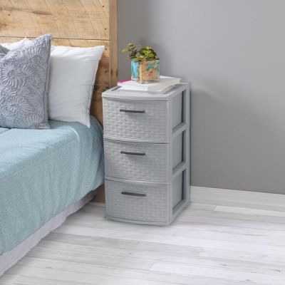Sterilite-3-Drawer-Tower-Grey-Weave