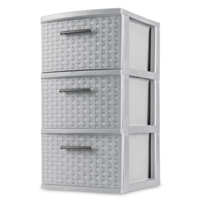 Sterilite 3 Drawer Tower Grey Weave