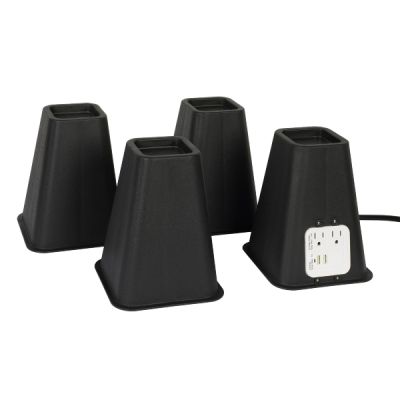 Bed Risers Set Of 4 - Power Outlet