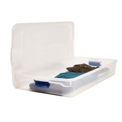 Latching Storage Tote 60qt-56.7L Long Under Bed Box