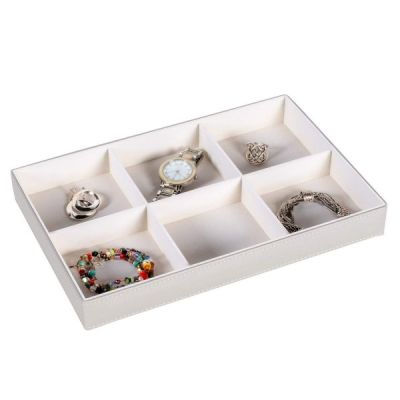 Jewellery Tray 6 compartment White
