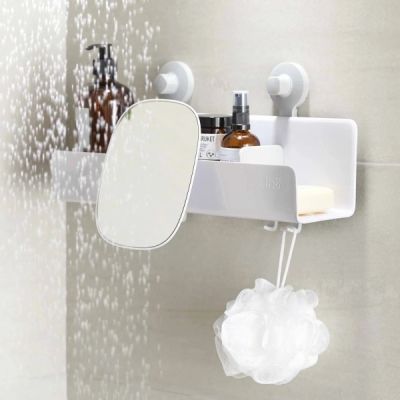 EasyStore Large Shower Caddy with Mirror