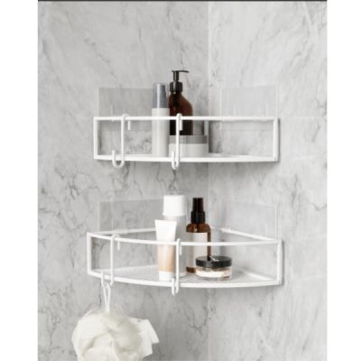 Umbra-Cubiko Shower-Corner-Bin-White-2