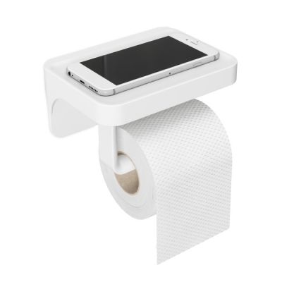 Umbra Flex Adhesive Toilet Paper Holder with Shelf