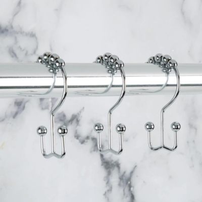 Shower Curtain Rings Annex Double Roller Chrome
