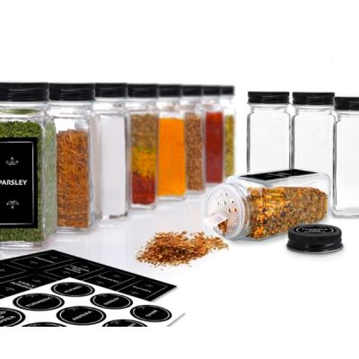 SPICE JAR SET, 12PC + LABELS