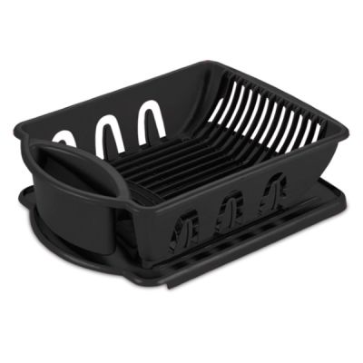 Sterilite-2-piece-Dish-Drainer-Black