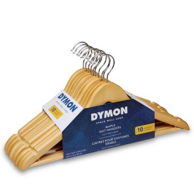 Dymon Maple Suit Hangers  Natural 10pk