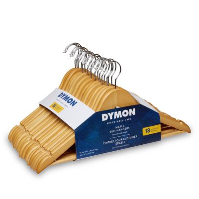 Dymon Maple Suit Hangers Natural 18pk