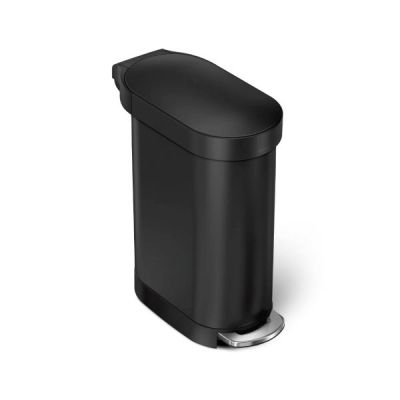 simplehuman 45L Slim Step Can Black Steel