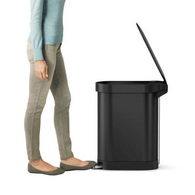 simplehuman-45L-Slim-Step-Can-Black-Steel