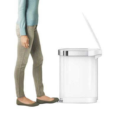 simplehuman-45L-Slim-Step-Can-White-Steel