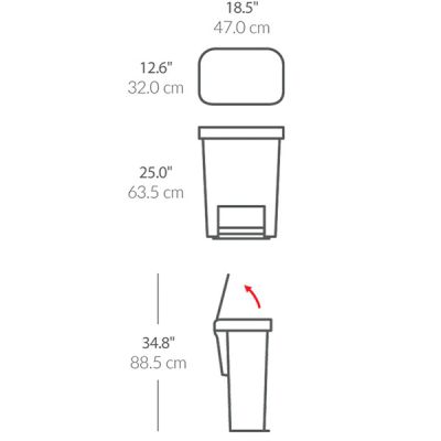 simplehuman-45L-Plastic-Step-Can-Grey