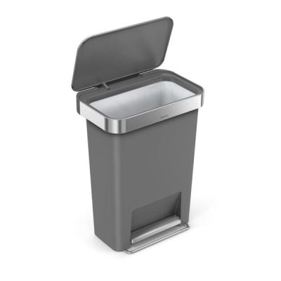 simplehuman-45L-Plastic-Step-Can-Grey