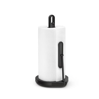 simplehuman tension arm paper towel holder, black steel
