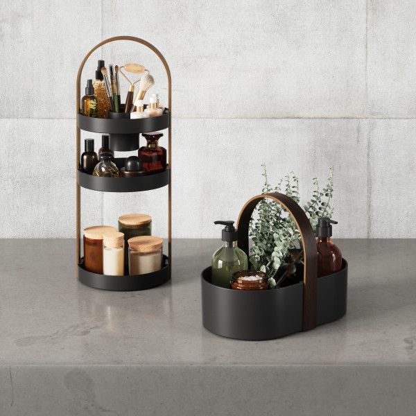 Umbra-Bellwood-Cosmetic-Caddy-Black/Walnut-6