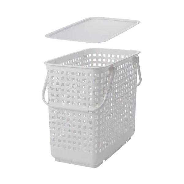 Laundry-Basket-With-Lid-White