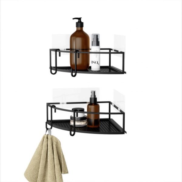 Umbra-Cubiko-Shower-Corner-Bin-Black