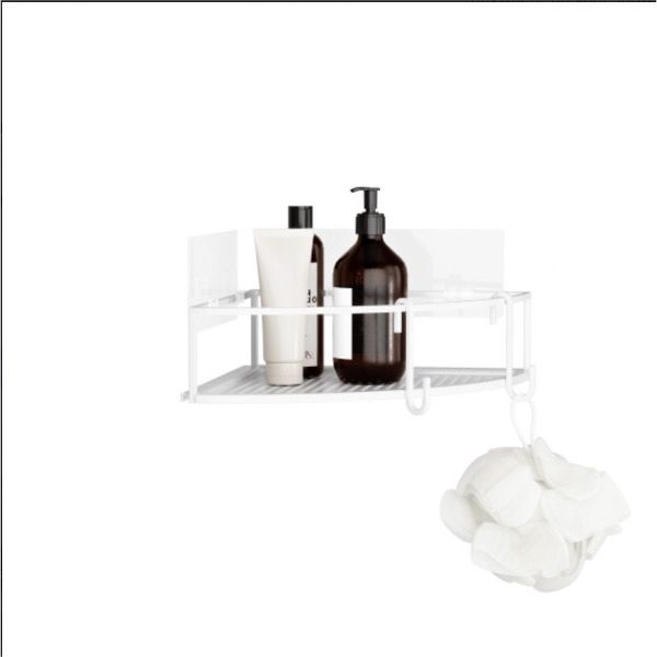 Umbra-Cubiko Shower-Corner-Bin-White