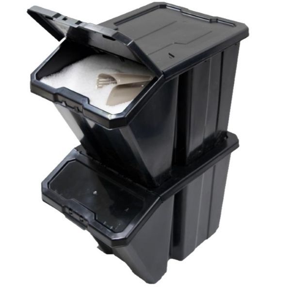 Stacking-Bin-With-Hinged-Lid