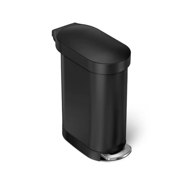 simplehuman-45L-Slim-Step-Can-Black-Steel
