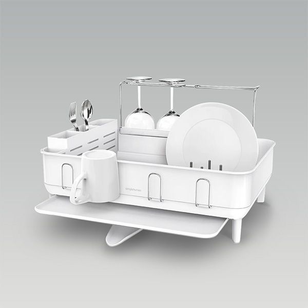 simplehuman-steel-frame-dishrack,-white-steel