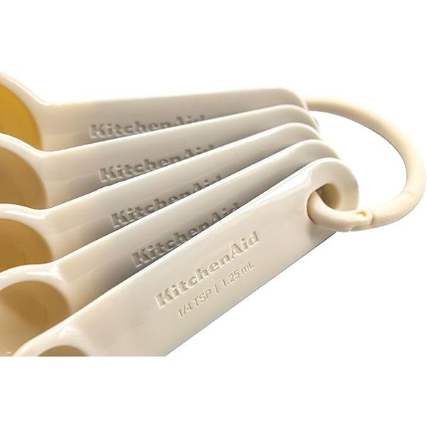 Kitchen-Aid-Set-of-5-Measuring-Spoons---Cream