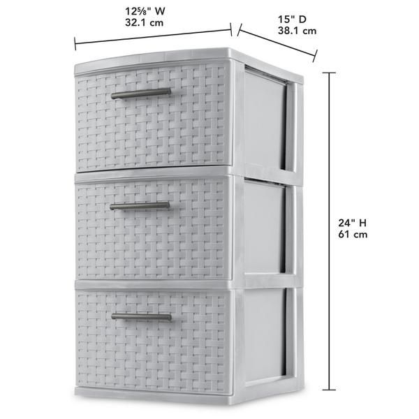 Sterilite-3-Drawer-Tower-Grey-Weave