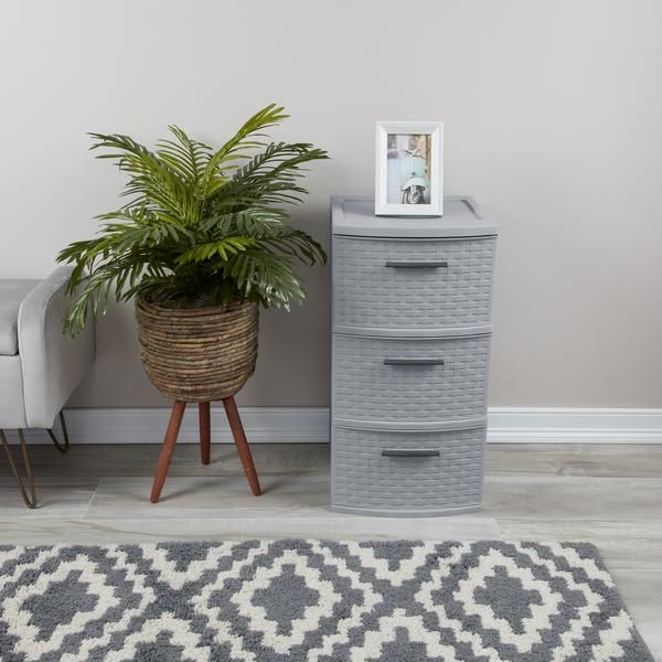 Sterilite-3-Drawer-Tower-Grey-Weave
