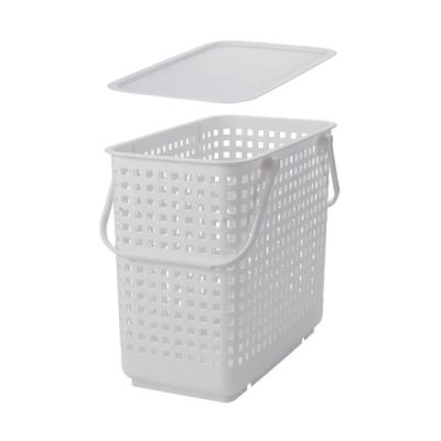 Laundry-Basket-With-Lid-White