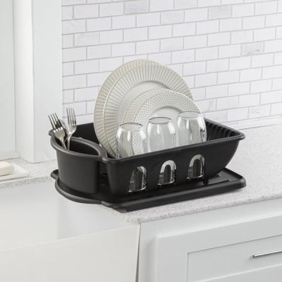 Sterilite-2-piece-Dish-Drainer-Black-1