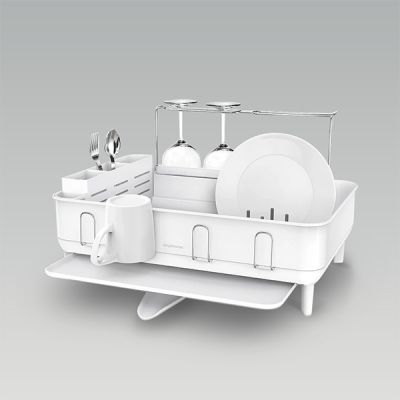 simplehuman-steel-frame-dishrack,-white-steel