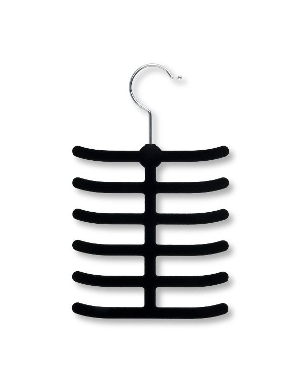 Velvet Touch Tie Hanger Black,  2Pack