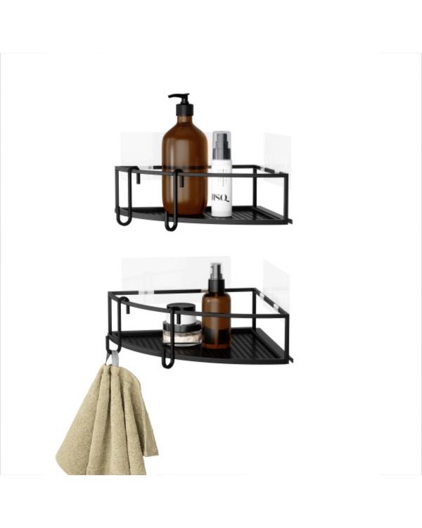 Umbra Cubiko Shower Corner Bin Black
