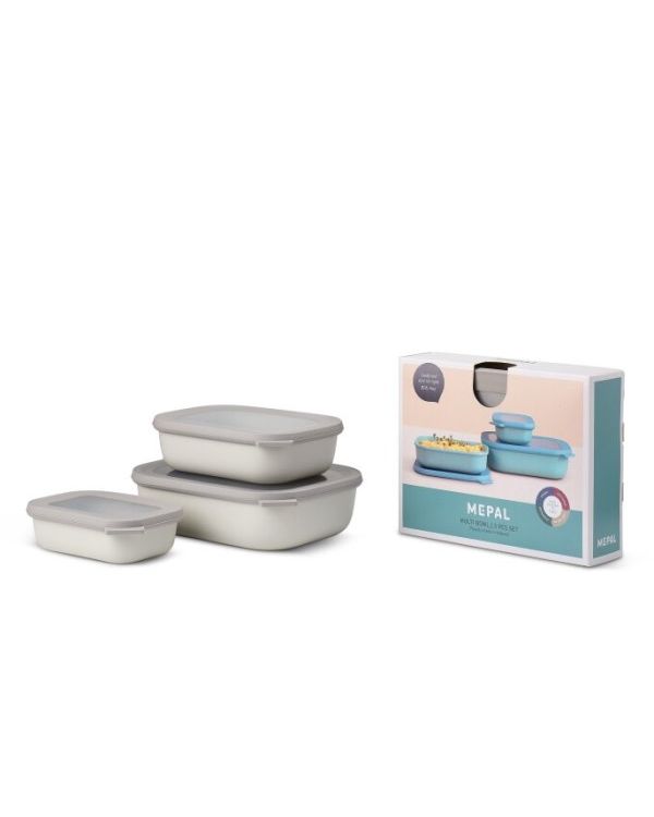 Cirqula Rectangular Container Set of Three Nordic White