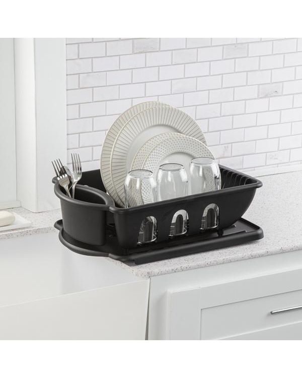 Sterilite 2-piece Dish Drainer Black