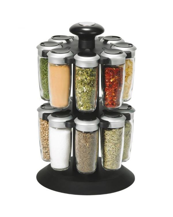 Trudeau Axia 16 Bottle Spice Carousel with Spices