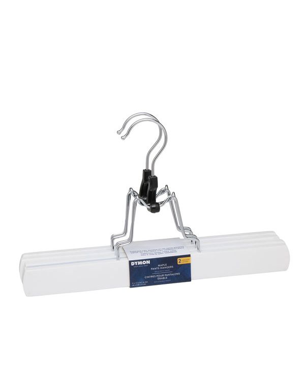 Dymon-Maple-Pant Hangers-White-2pk