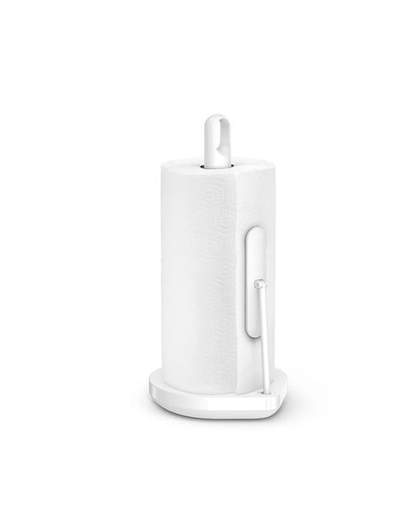 simplehuman tension arm paper towel holder, white steel