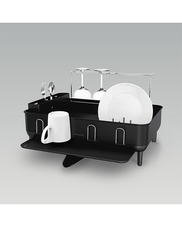 simplehuman steel frame dishrack, matte black steel