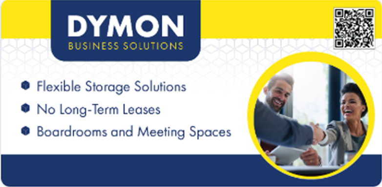 Business professionals shaking hands at DymonConnect